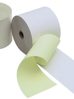 Qbasic Pinrol Qbasic 76mmx25m, kern Ø12mm wit/geel