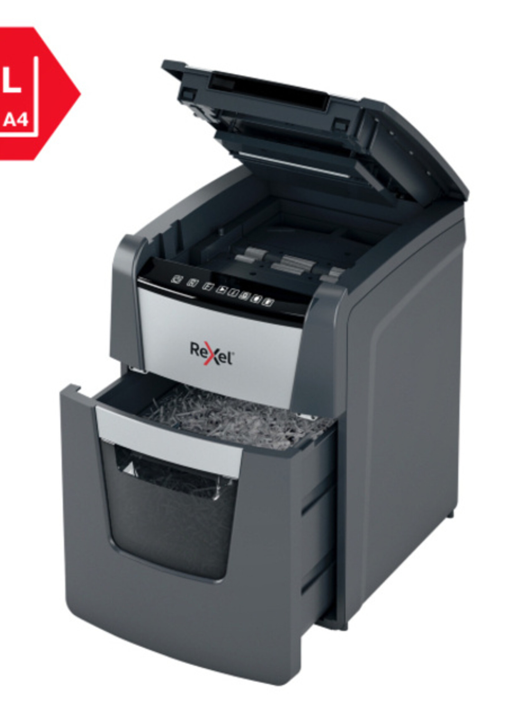 Rexel Papiervernietiger Rexel Optimum Auto+ 100X P4 snippers 4x28mm