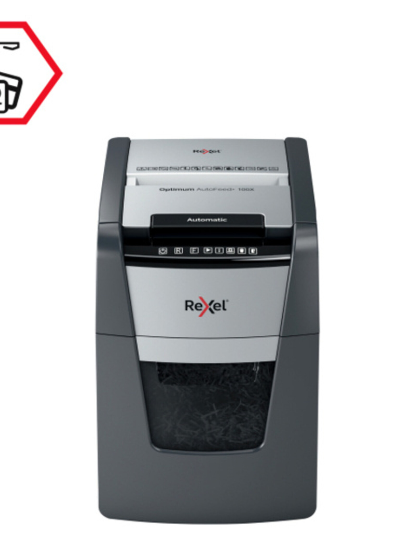 Rexel Papiervernietiger Rexel Optimum Auto+ 100X P4 snippers 4x28mm