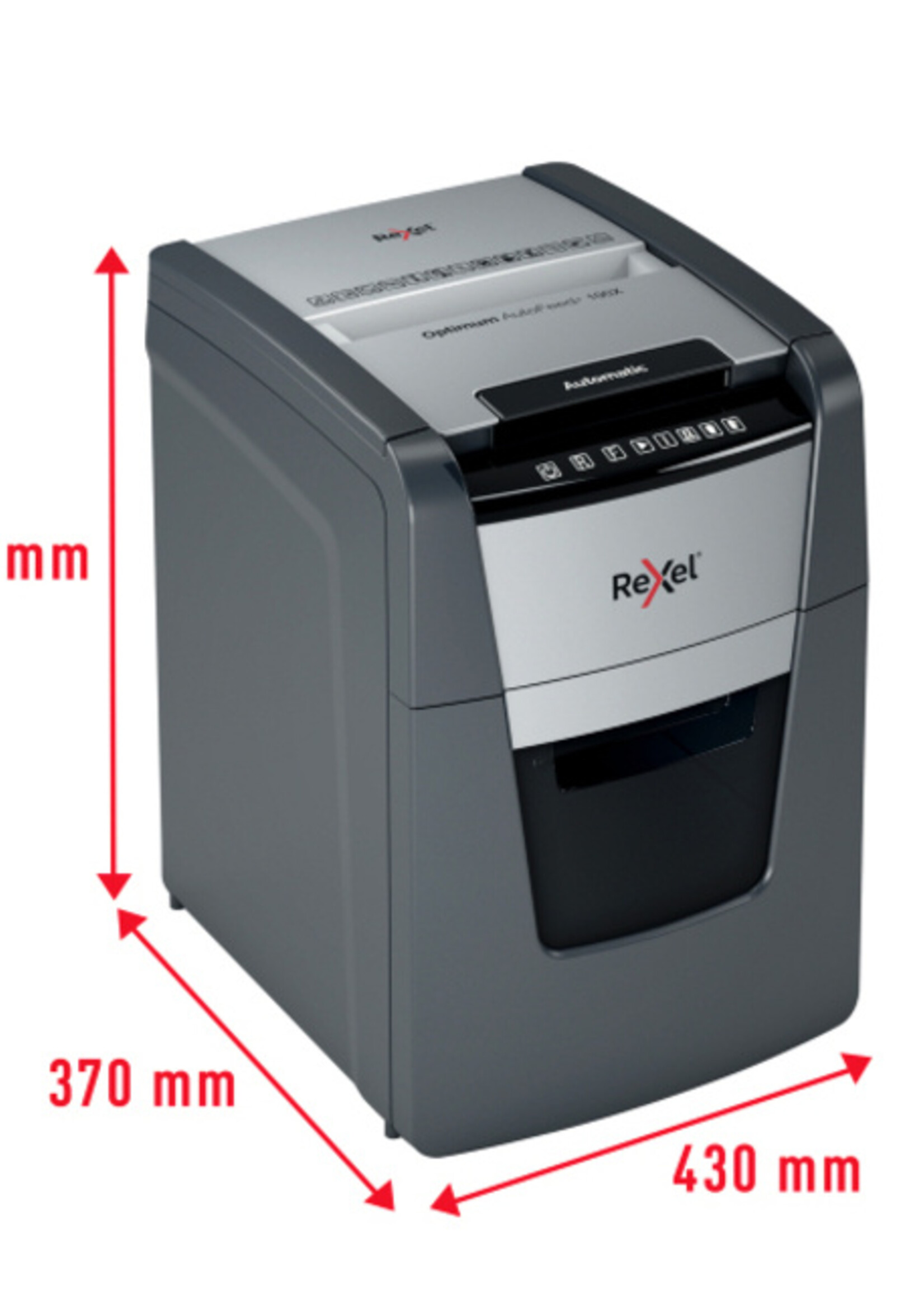 Rexel Destructeur papier Rexel optimum Auto+ 100X P4 particules 4x28mm