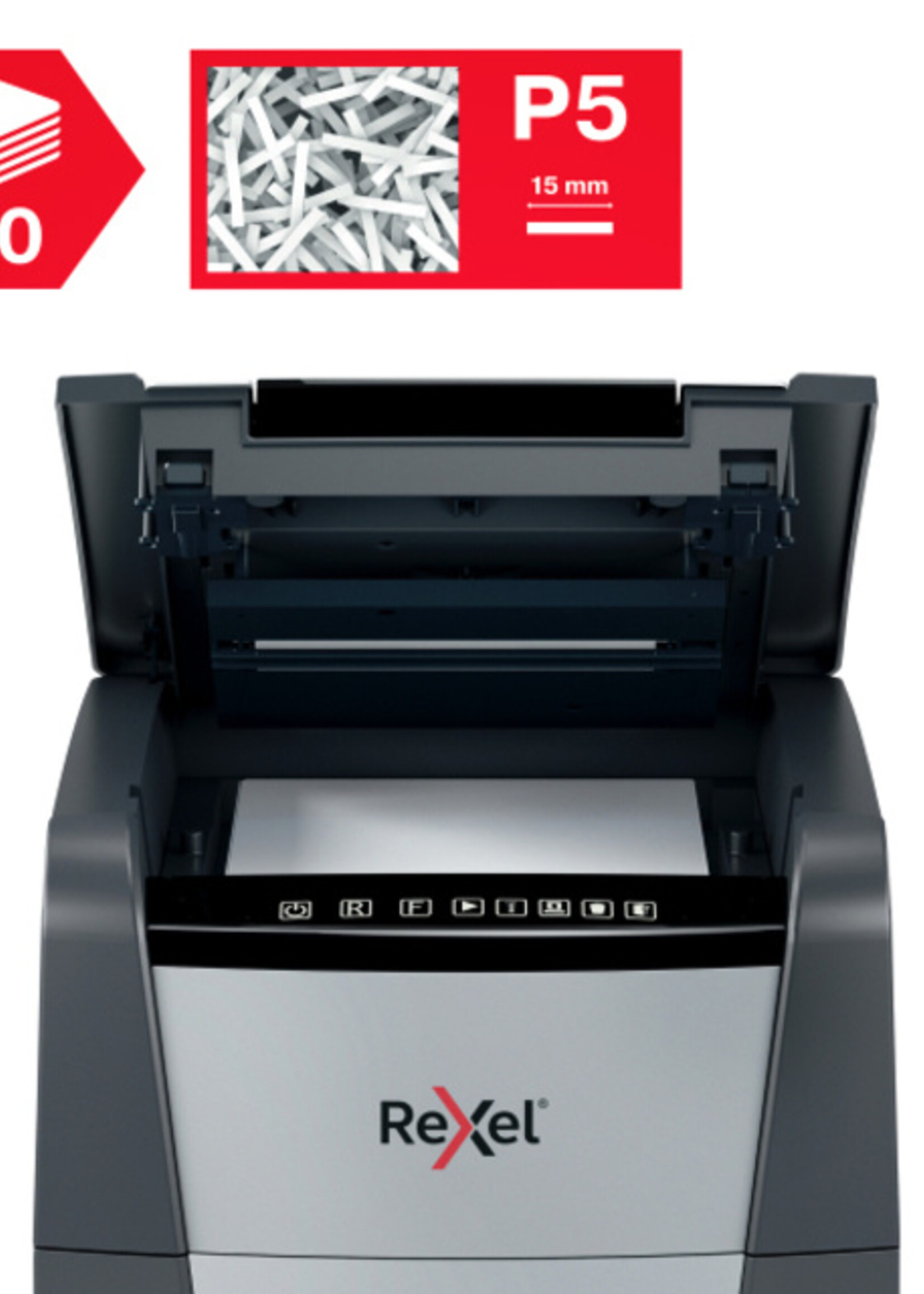 Rexel Papiervernietiger Rexel Optimum Auto+ 100M P5 snippers 2x15mm