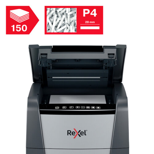 Rexel Papiervernietiger Rexel Optimum Auto+ 150X P4 snippers 4x28mm