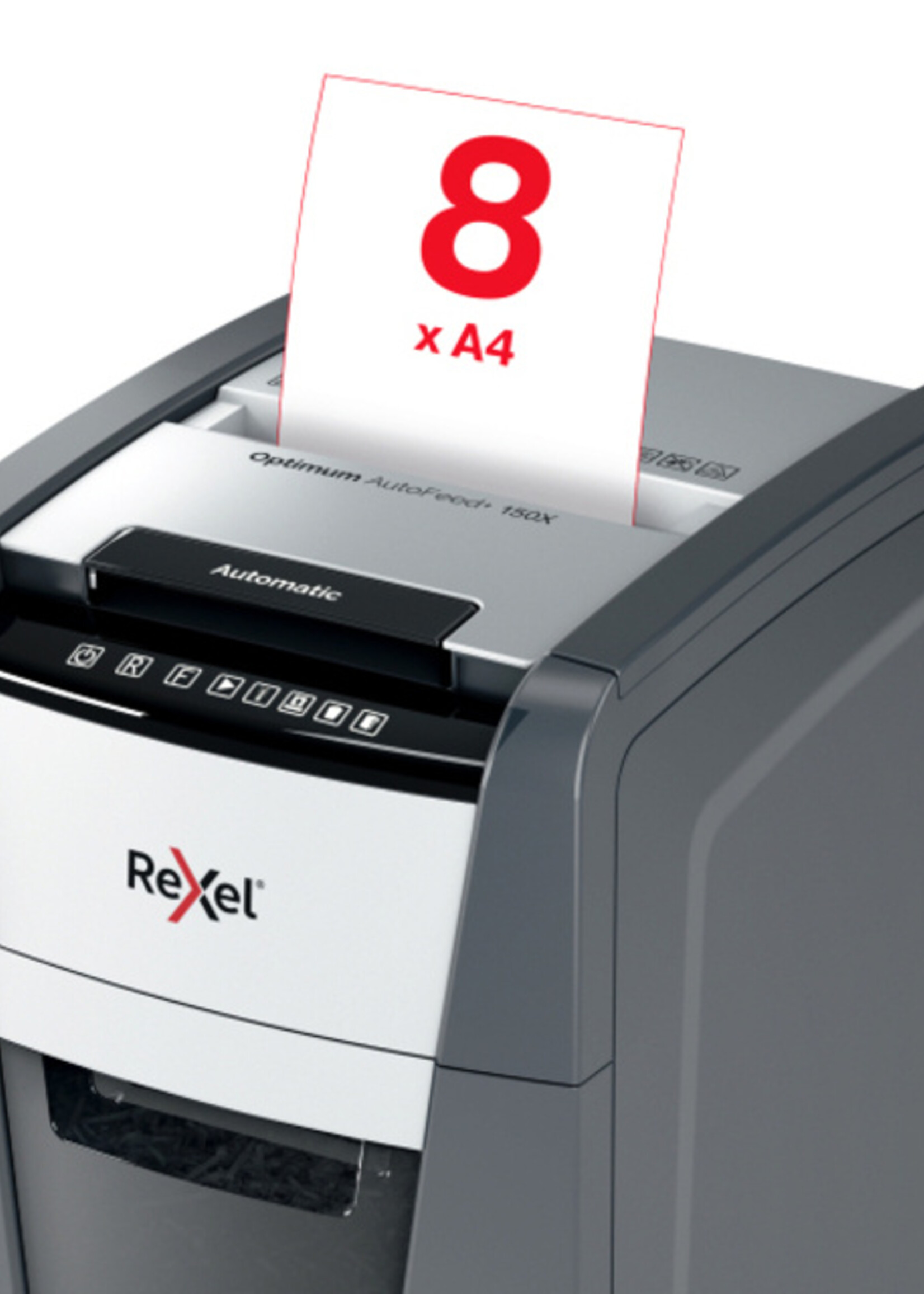 Rexel Papiervernietiger Rexel Optimum Auto+ 150X P4 snippers 4x28mm