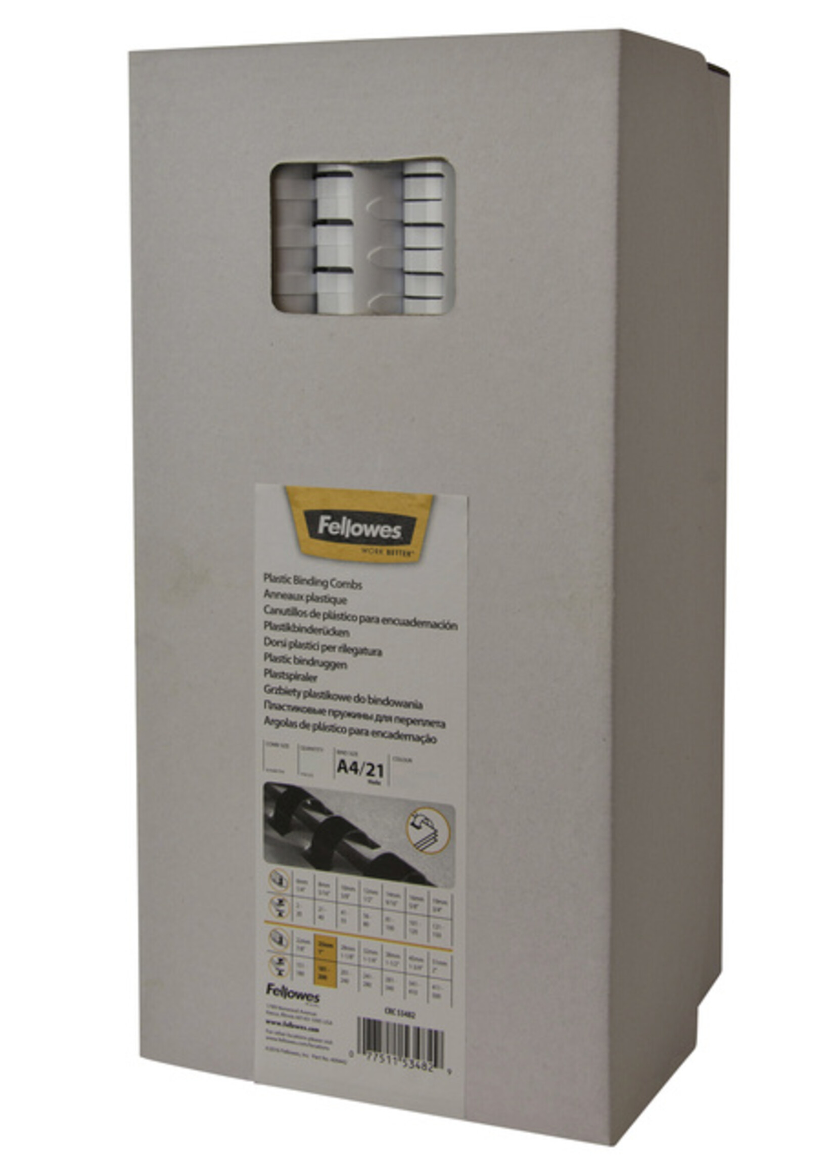 Fellowes Bindrug Fellowes 8mm 21rings A4 blauw 100stuks