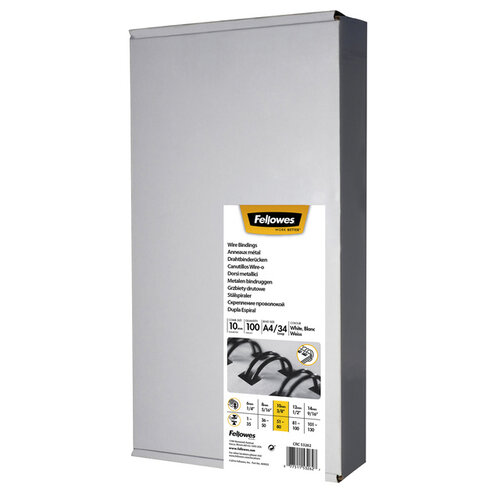 Fellowes Draadrug Fellowes 10mm 34-rings A4 zilver 100stuks