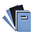 GBC Voorblad GBC A4 lederlook met venster blauw 50stuks