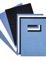 GBC Couverture GBC A4 imitiation cuir avec fenêtre bleu 50 pièces
