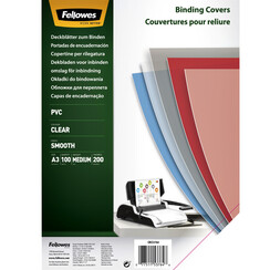 Couverture Fellowes A3 PVC 200 microns 100 pièces