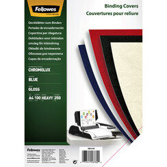 Couverture Fellowes A4 Chromolux 250g bleu 100pcs