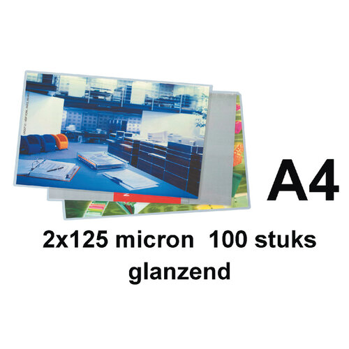 Quantore Pochette de platification Quantore A4 2x125 microns 100pcs