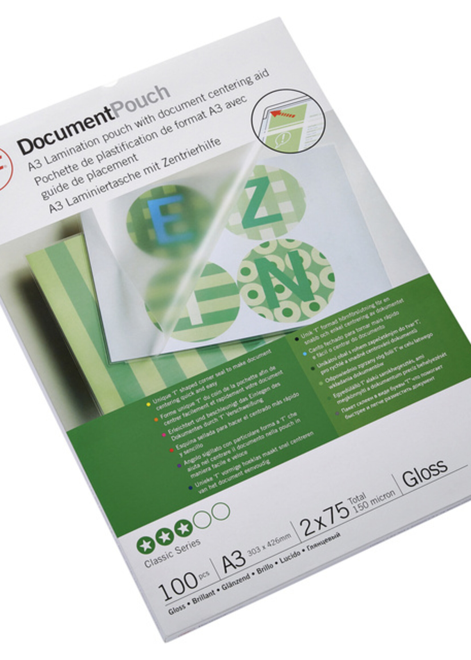 GBC Pochette de plastification GBC A3 2x75microns 100 pièces