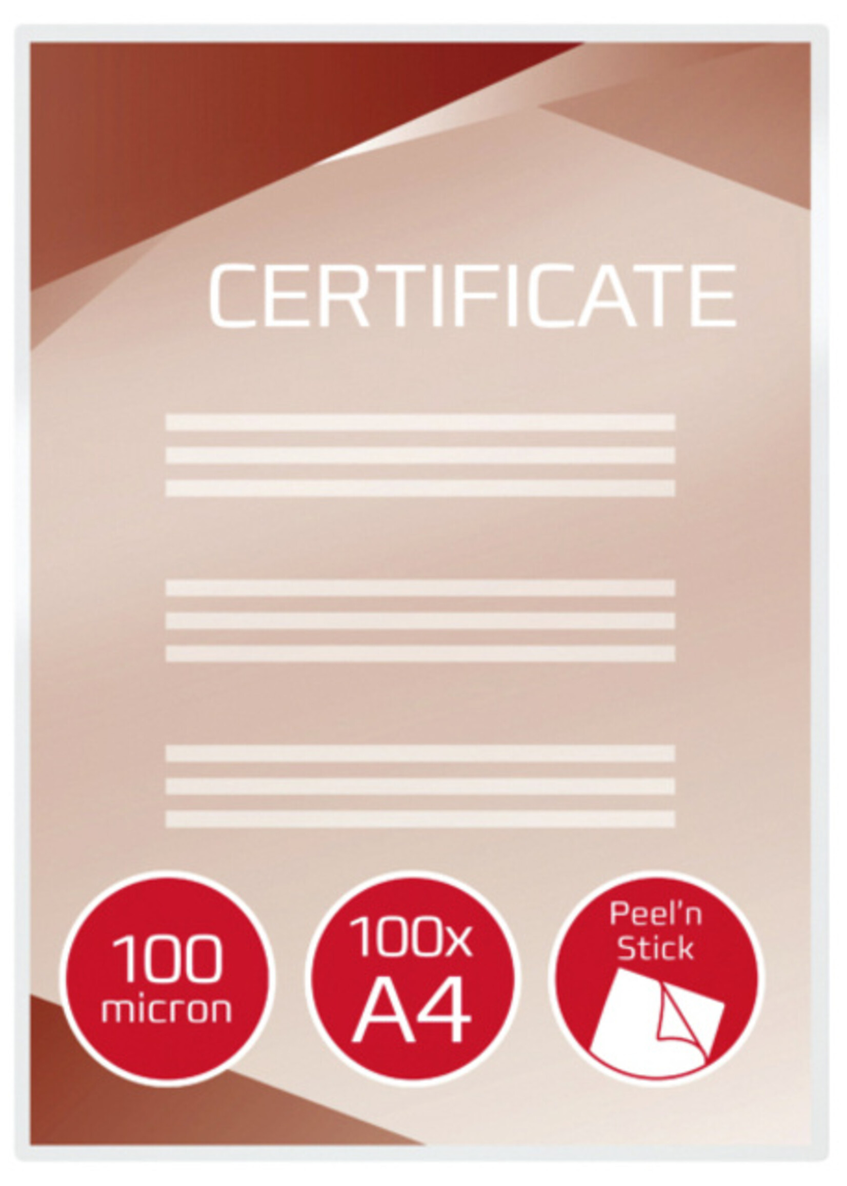 GBC Pochette de plastification GBC A4 dos adhésif 2x 100micron 100 pièces