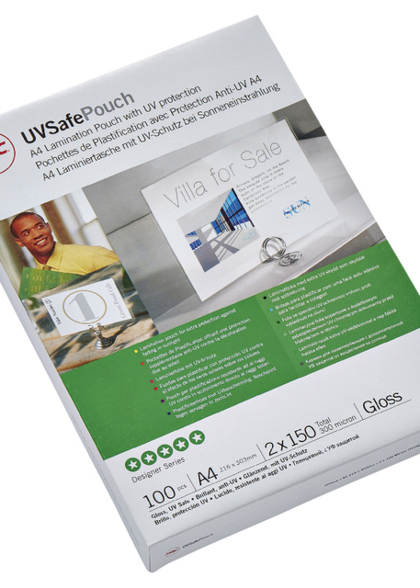 GBC Lamineerhoes GBC A4 2x150micron 100stuks UV bestendig