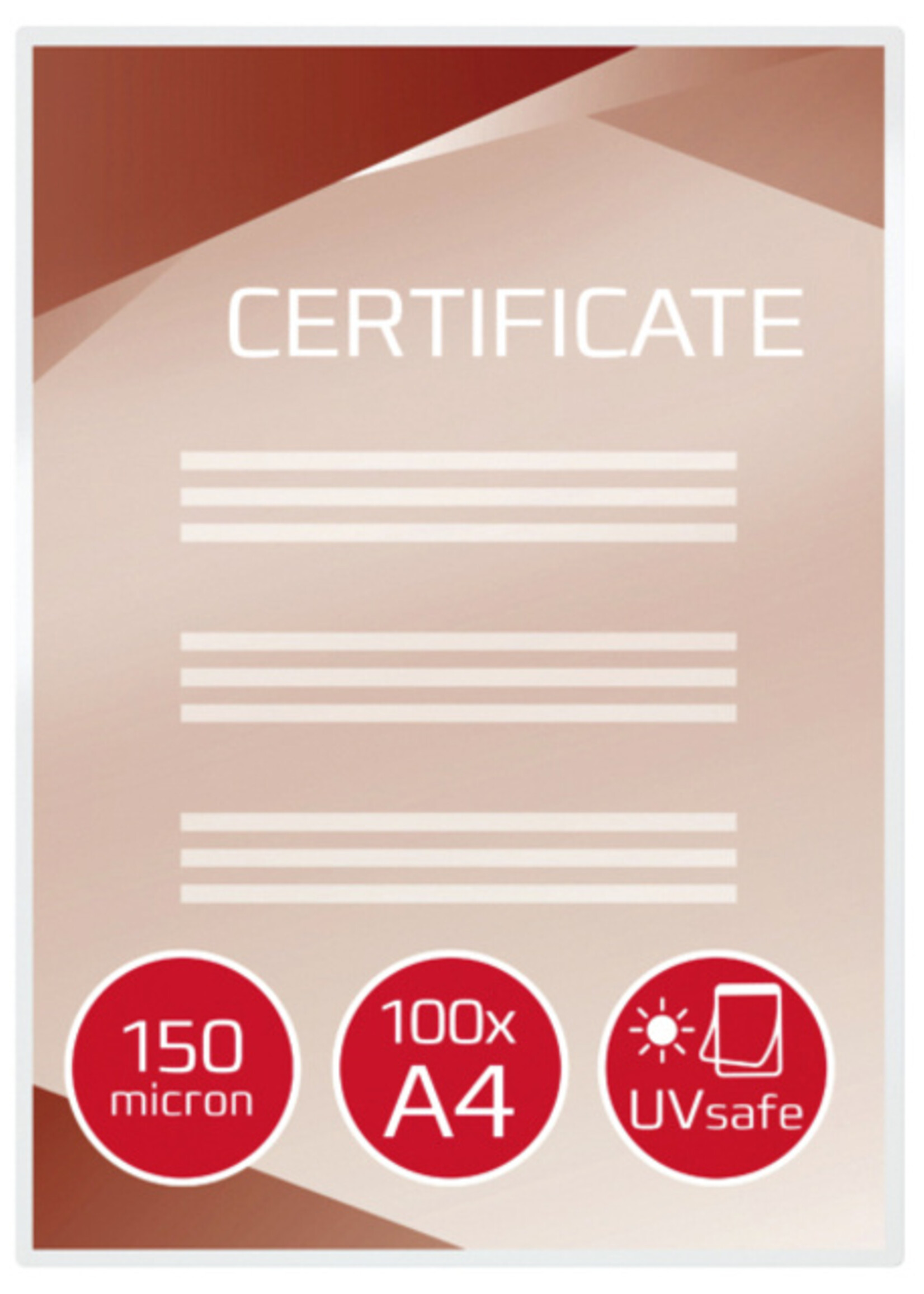 GBC Lamineerhoes GBC A4 2x150micron 100stuks UV bestendig