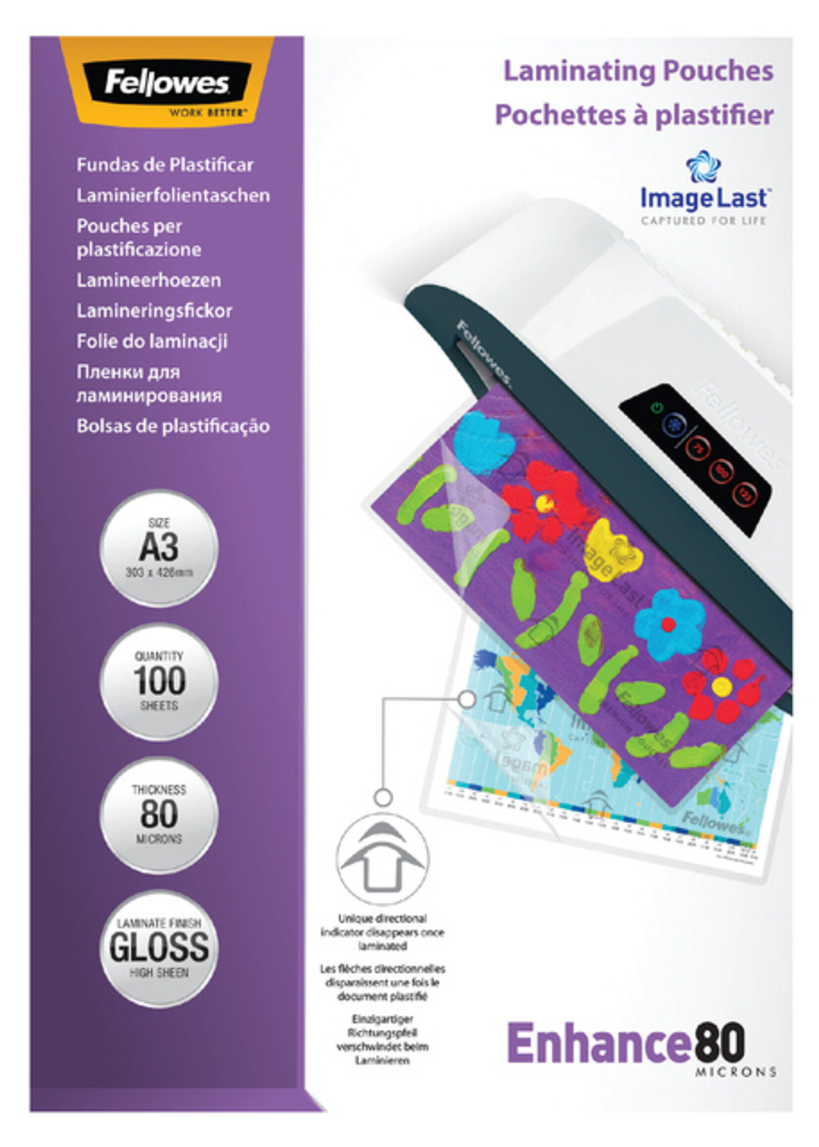 Fellowes Pochette de plastification Fellowes A3 2x80mic 100pcs