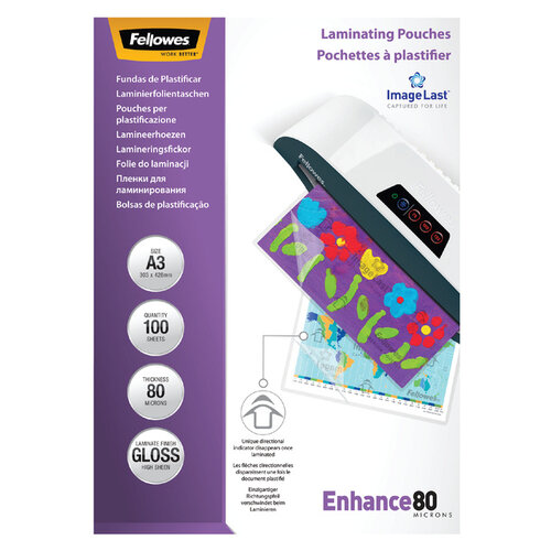 Fellowes Lamineerhoes Fellowes A3 2x80micron 100stuks