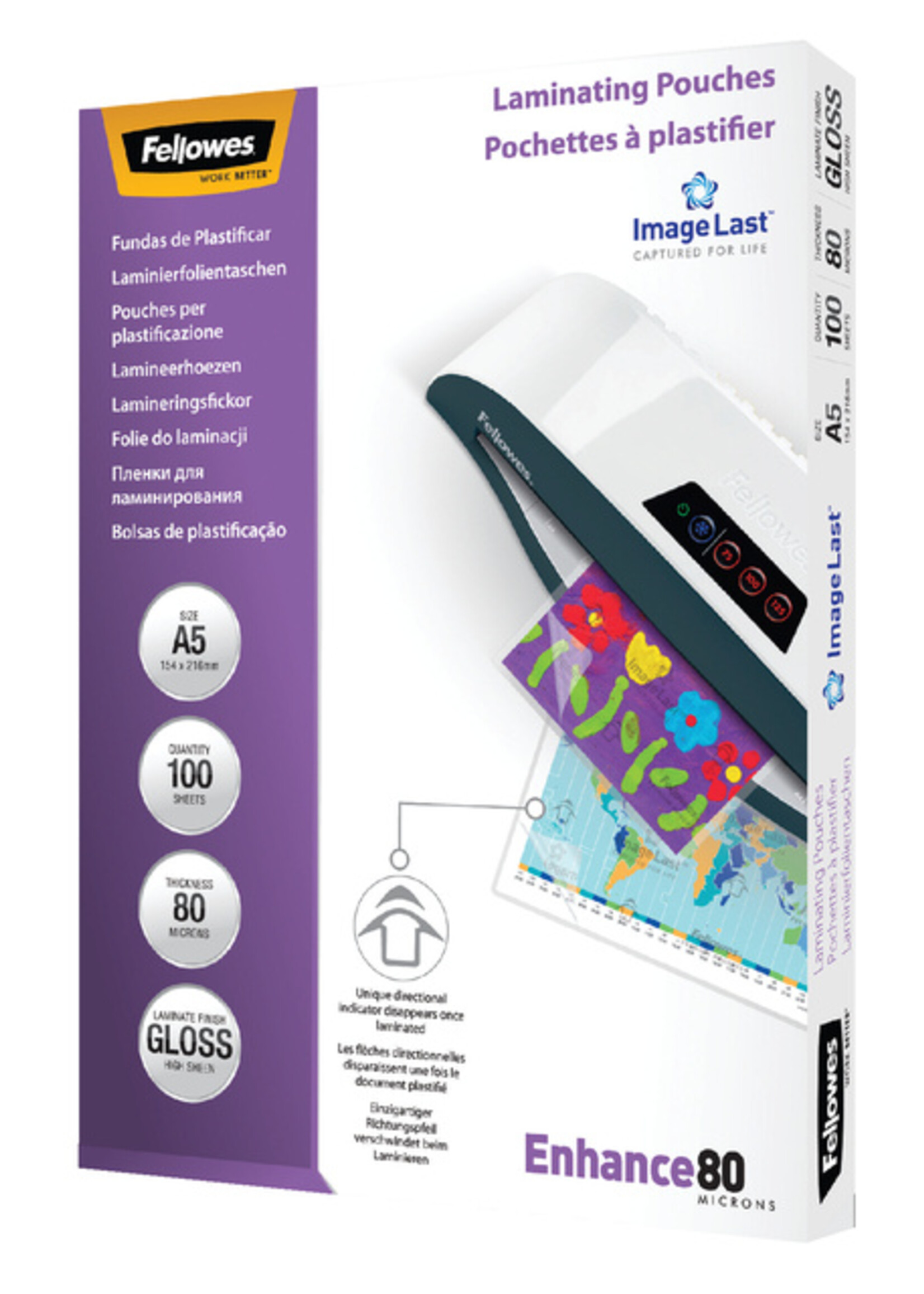 Fellowes Pochette de plastification Fellowes A5 AC 2x80mic 100pcs