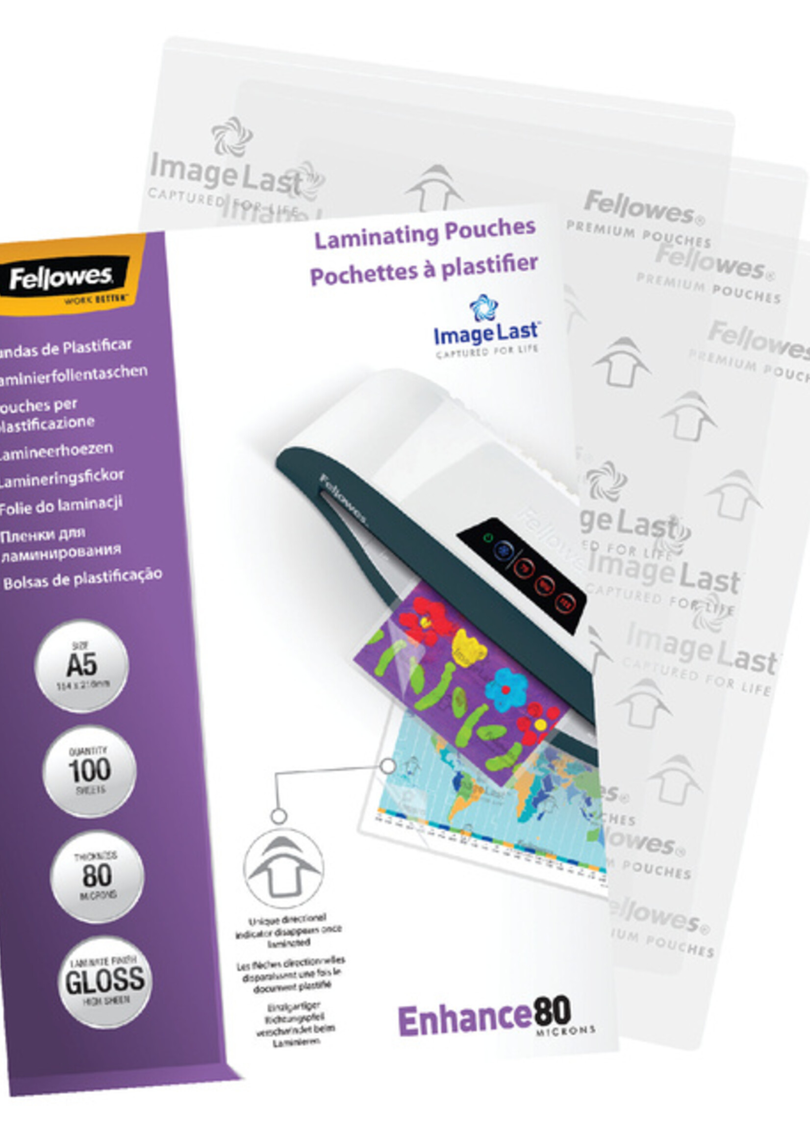 Fellowes Pochette de plastification Fellowes A5 AC 2x80mic 100pcs