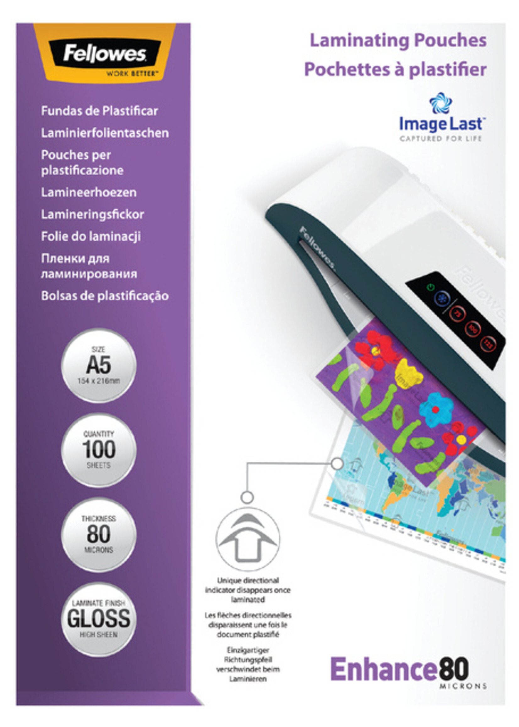 Fellowes Pochette de plastification Fellowes A5 AC 2x80mic 100pcs