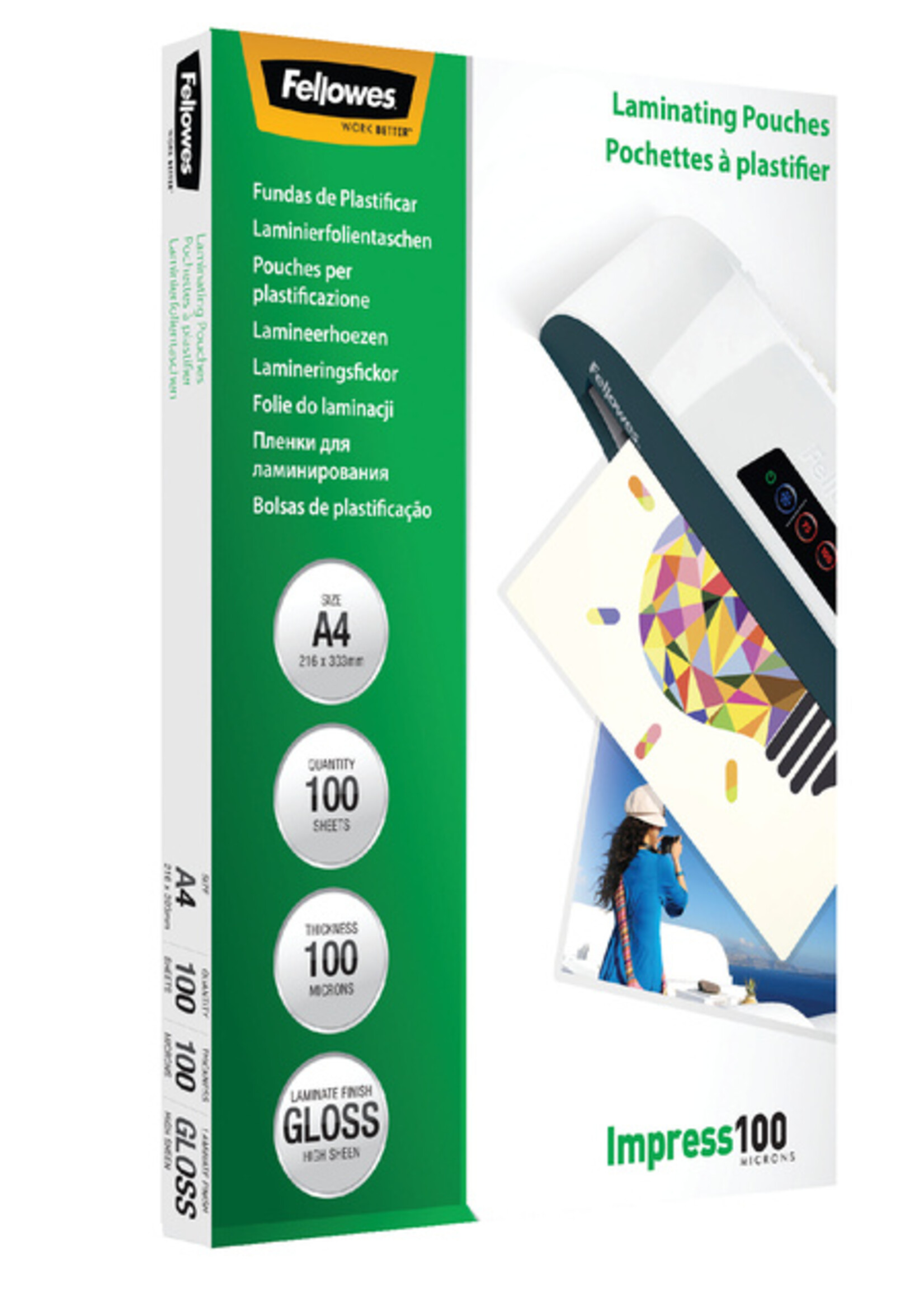 Fellowes Lamineerhoes Fellowes A4 2x100micron 100stuks