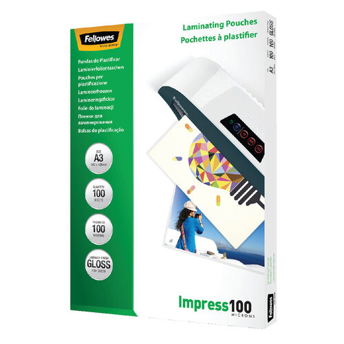 Fellowes Pochette de plastification Fellowes A3 2x100mic 100pcs