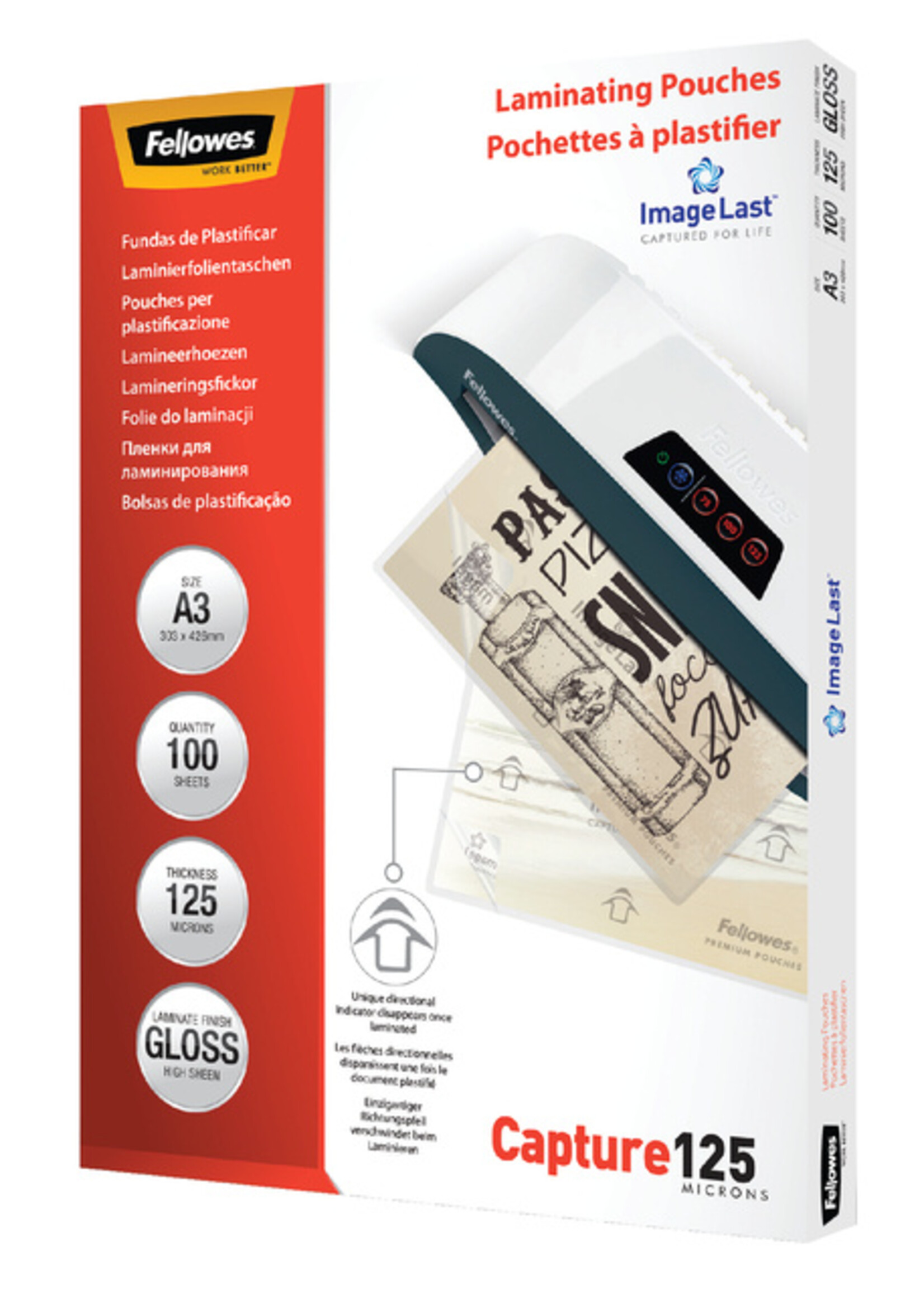 Fellowes Lamineerhoes Fellowes A3 2x125micron 100stuks