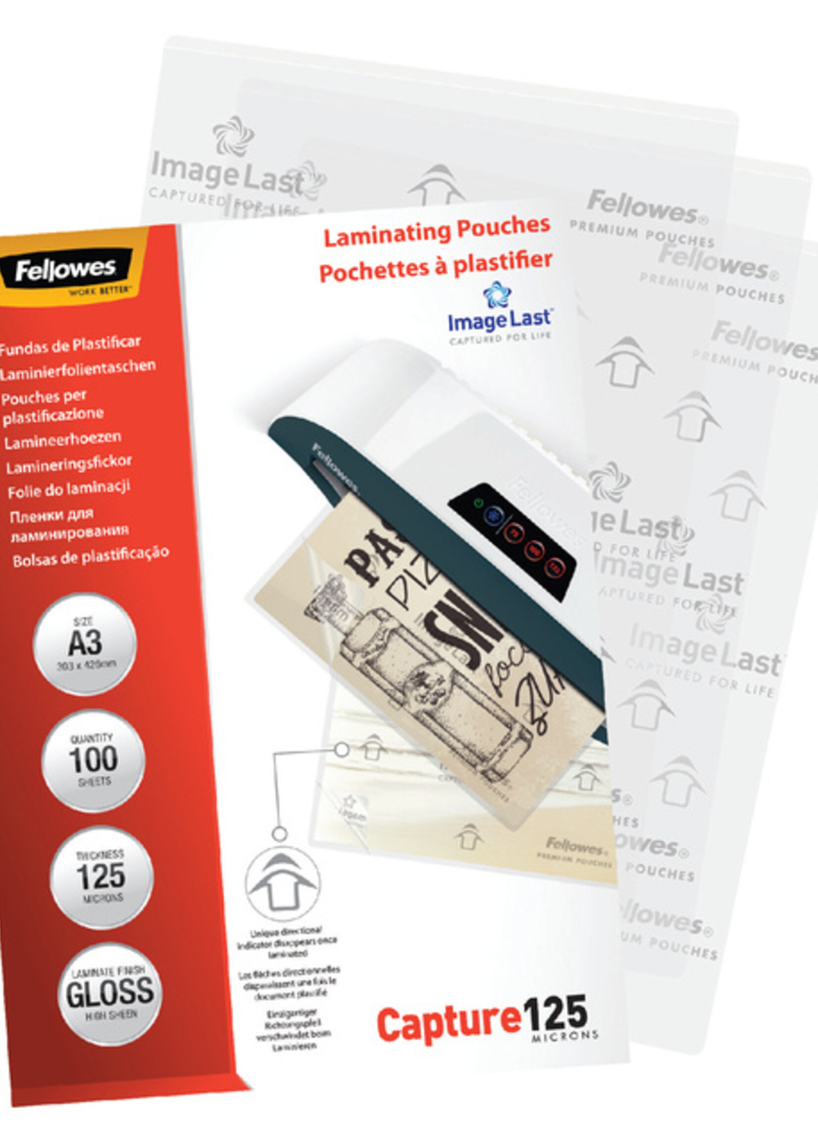 Fellowes Lamineerhoes Fellowes A3 2x125micron 100stuks