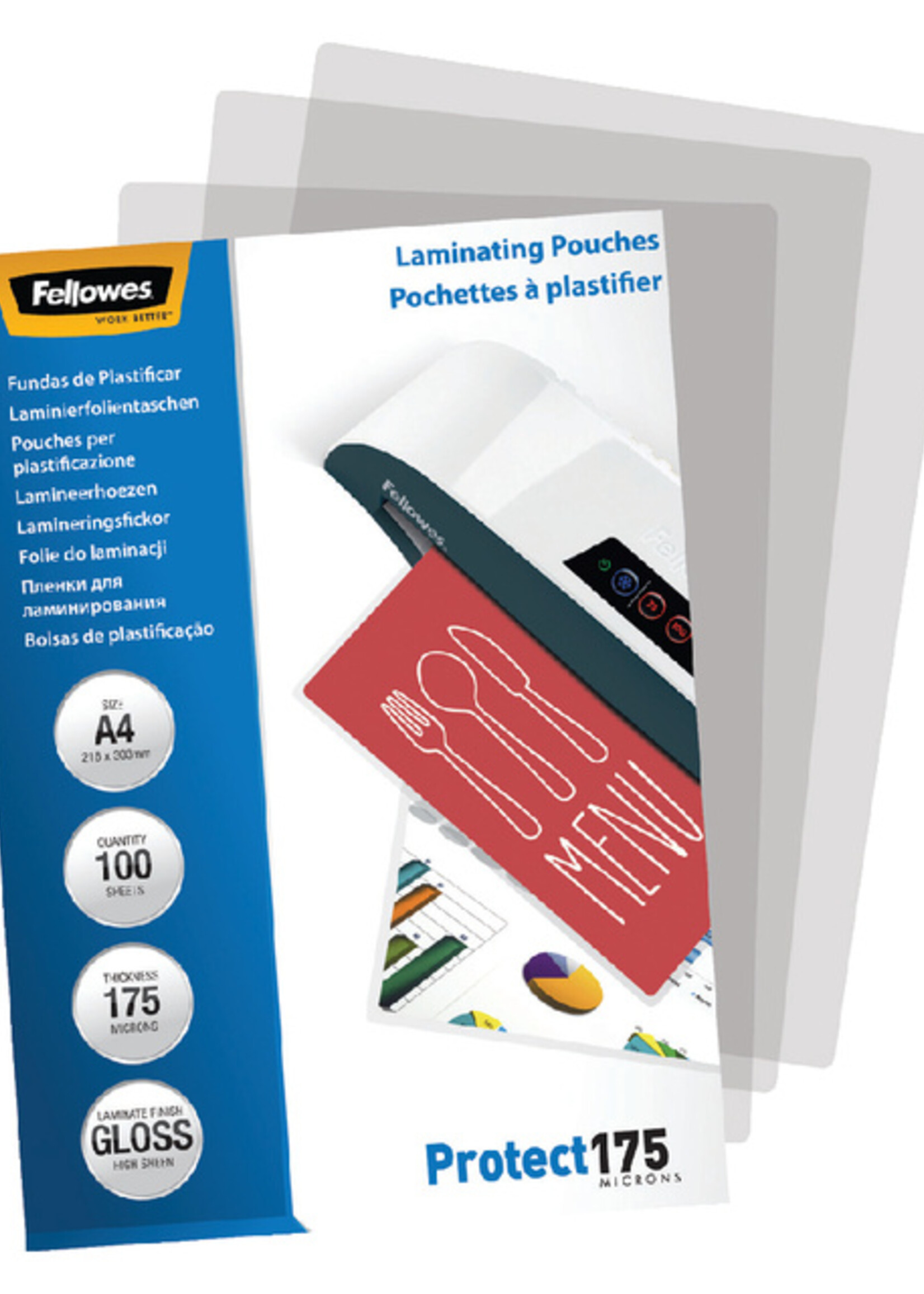 Fellowes Lamineerhoes Fellowes A4 2x175micron 100stuks
