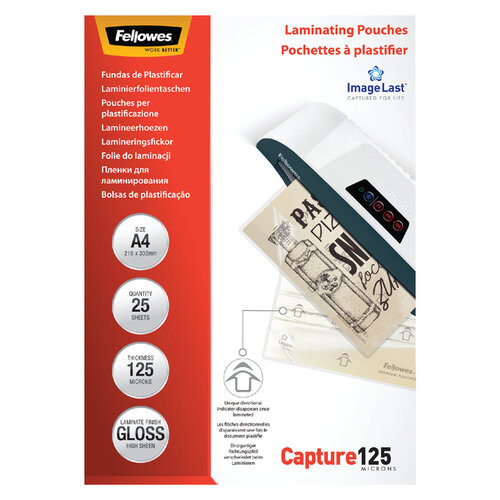 Fellowes Lamineerhoes Fellowes A4 2x125micron 25stuks