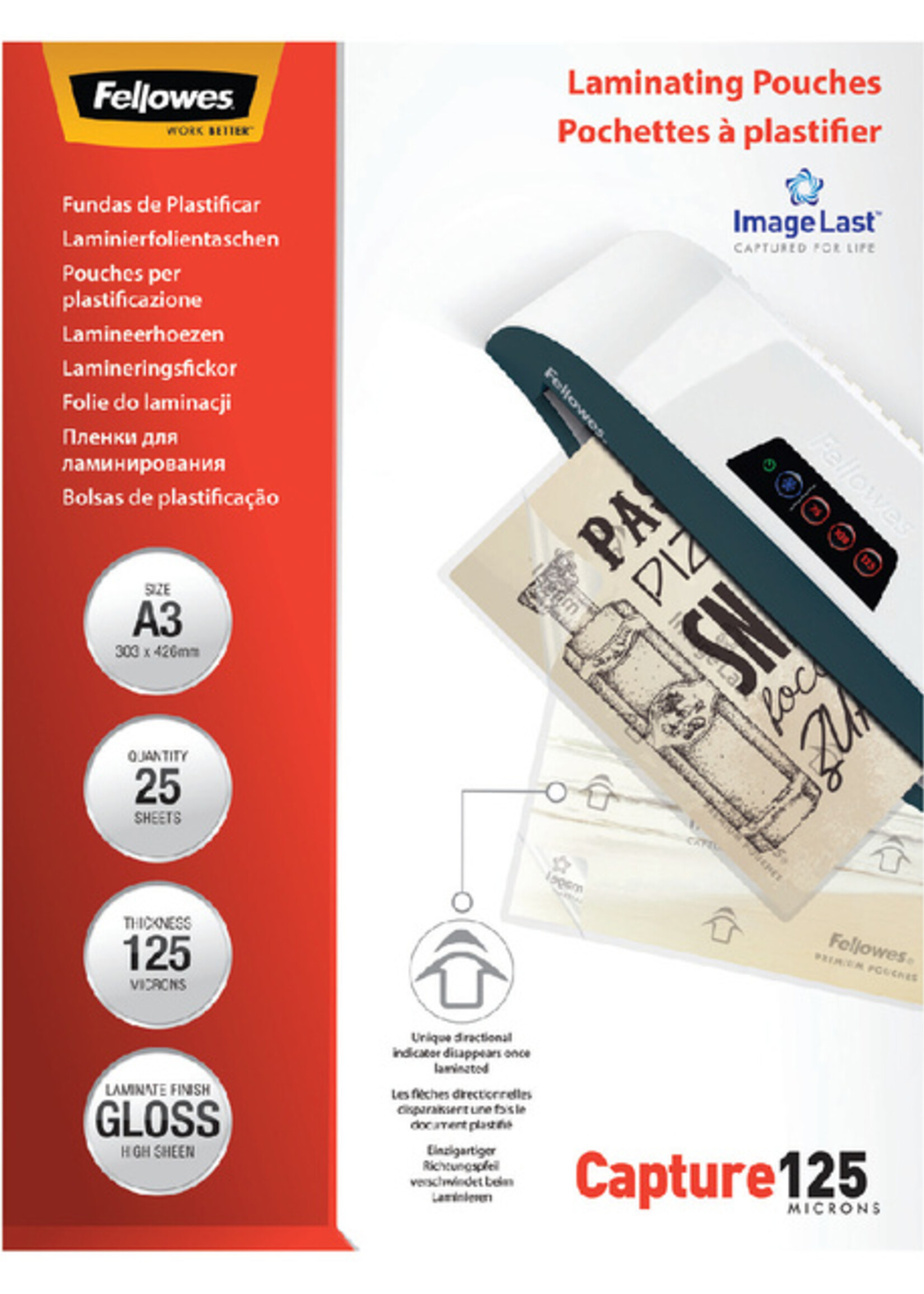Fellowes Lamineerhoes Fellowes A3 2x125micron 25stuks