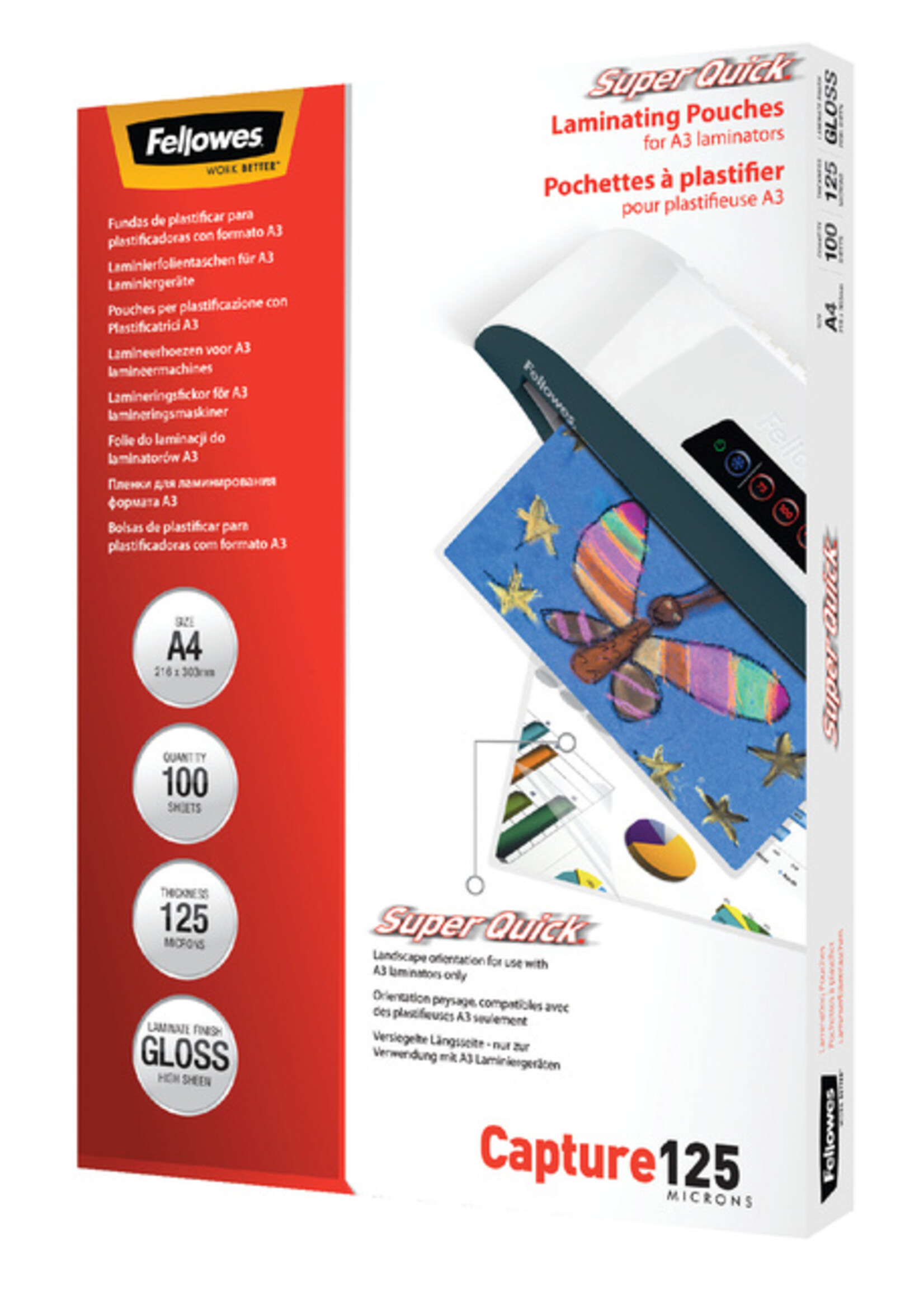 Fellowes Lamineerhoes Fellowes A4 Superquick 2x125micron 100stuks
