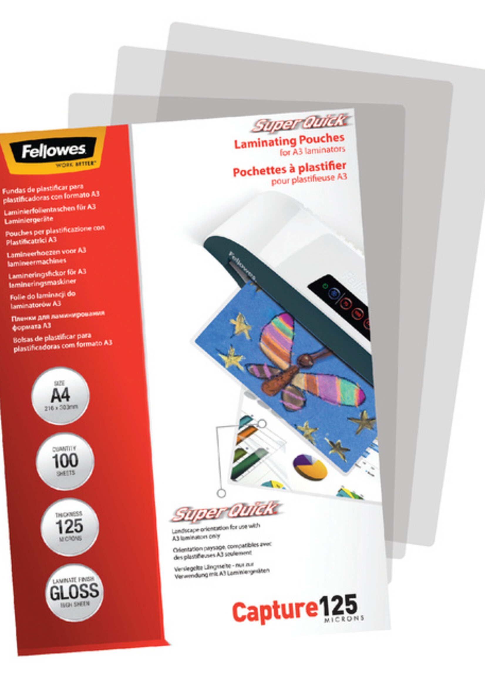 Fellowes Pochette de plastification Fellowes A4 Superquick 2x125mic 100p