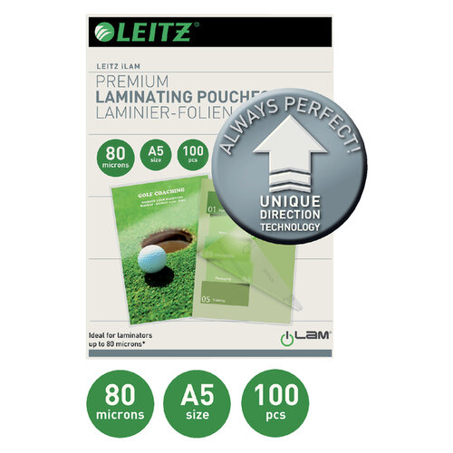 Leitz Pochette de plastification Leitz Ilam A5 2x80mic 100pcs