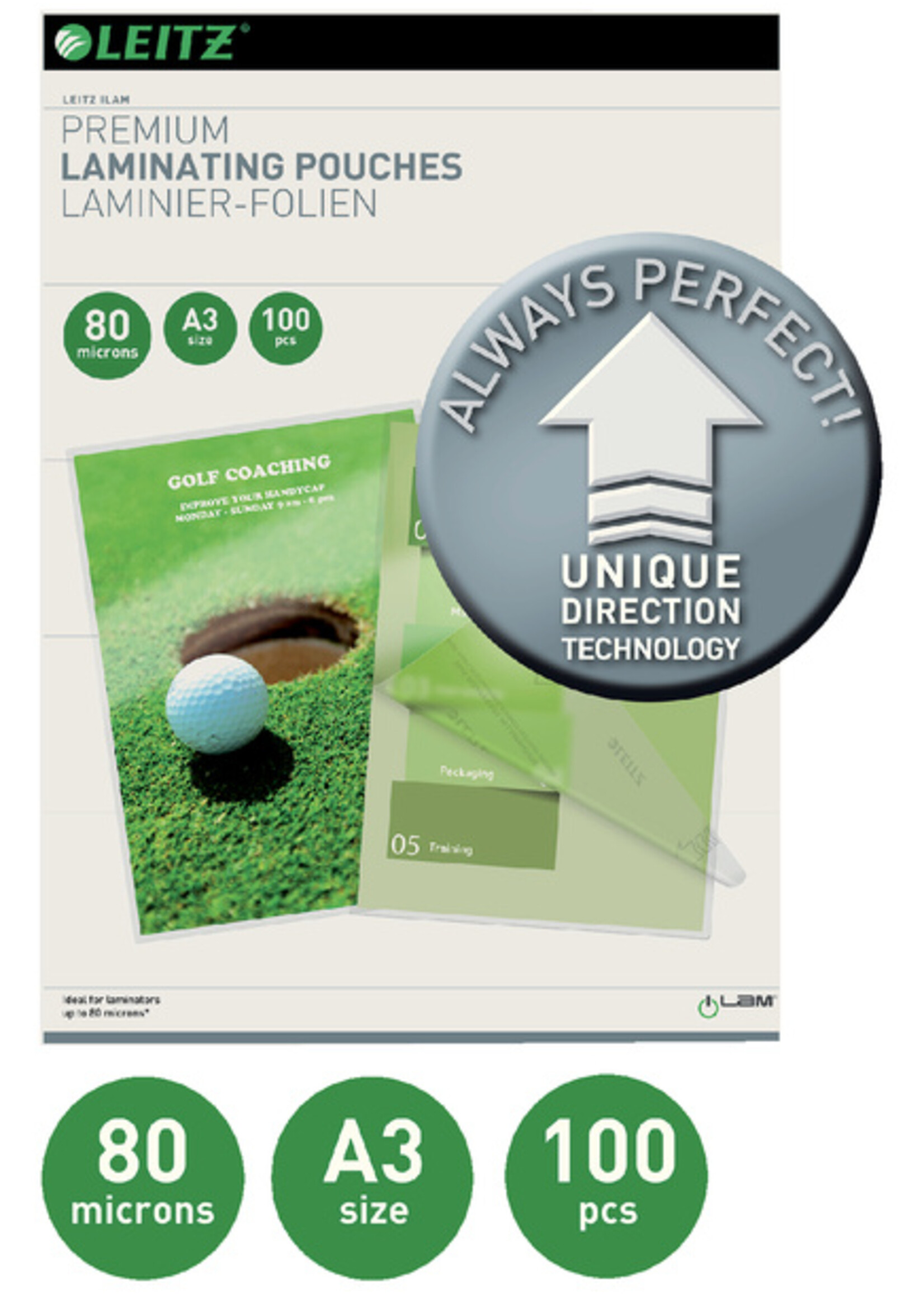 Leitz Lamineerhoes Leitz ILAM A3 2x80micron 100stuks