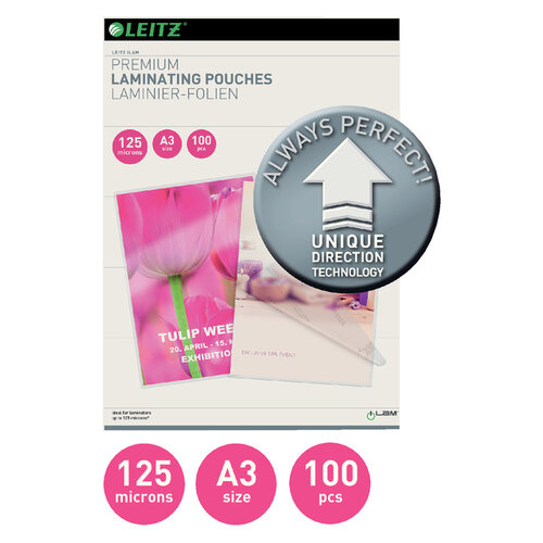 Leitz Pochette de plastification Leitz Ilam A3 2x125mic 100pcs