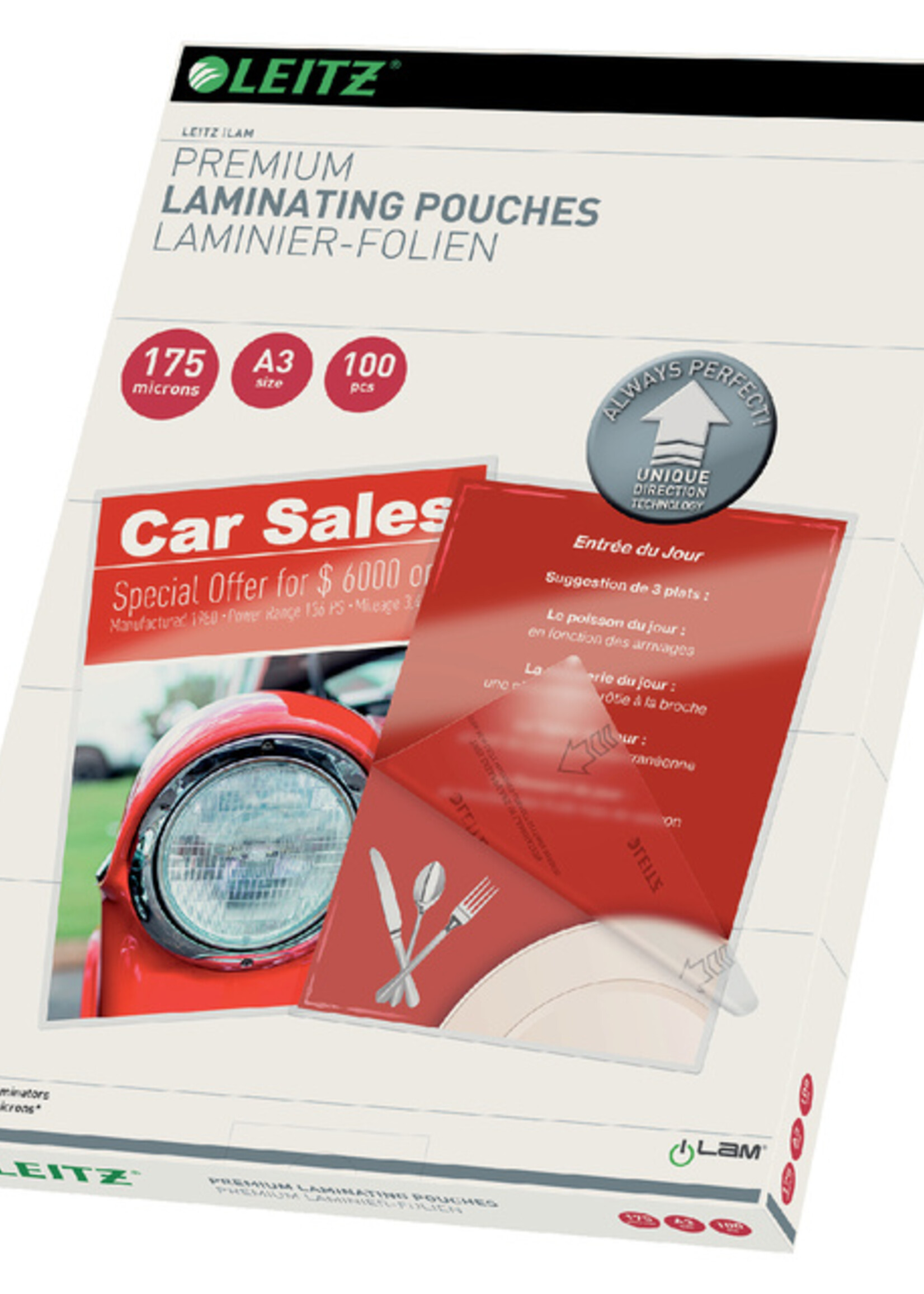 Leitz Lamineerhoes Leitz ILAM A3 2x175micron 100stuks
