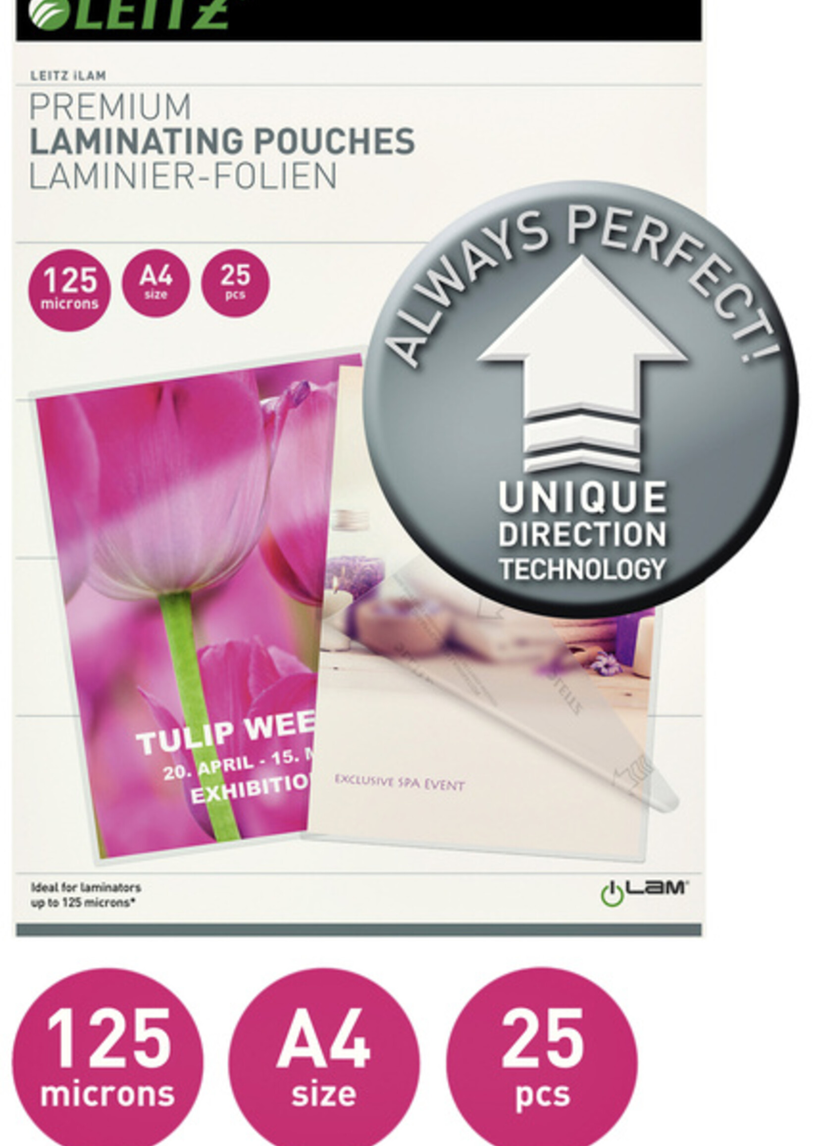 Leitz Pochette de plastification Leitz iLAM A4 2x125 micron 25 pièces