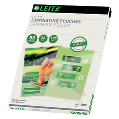 Pochette de plastification Leitz A4 2x80micron 100pcs