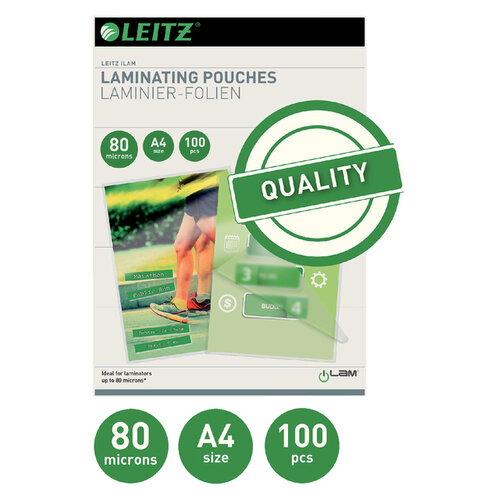 Leitz Pochette de plastification Leitz A4 2x80micron 100pcs