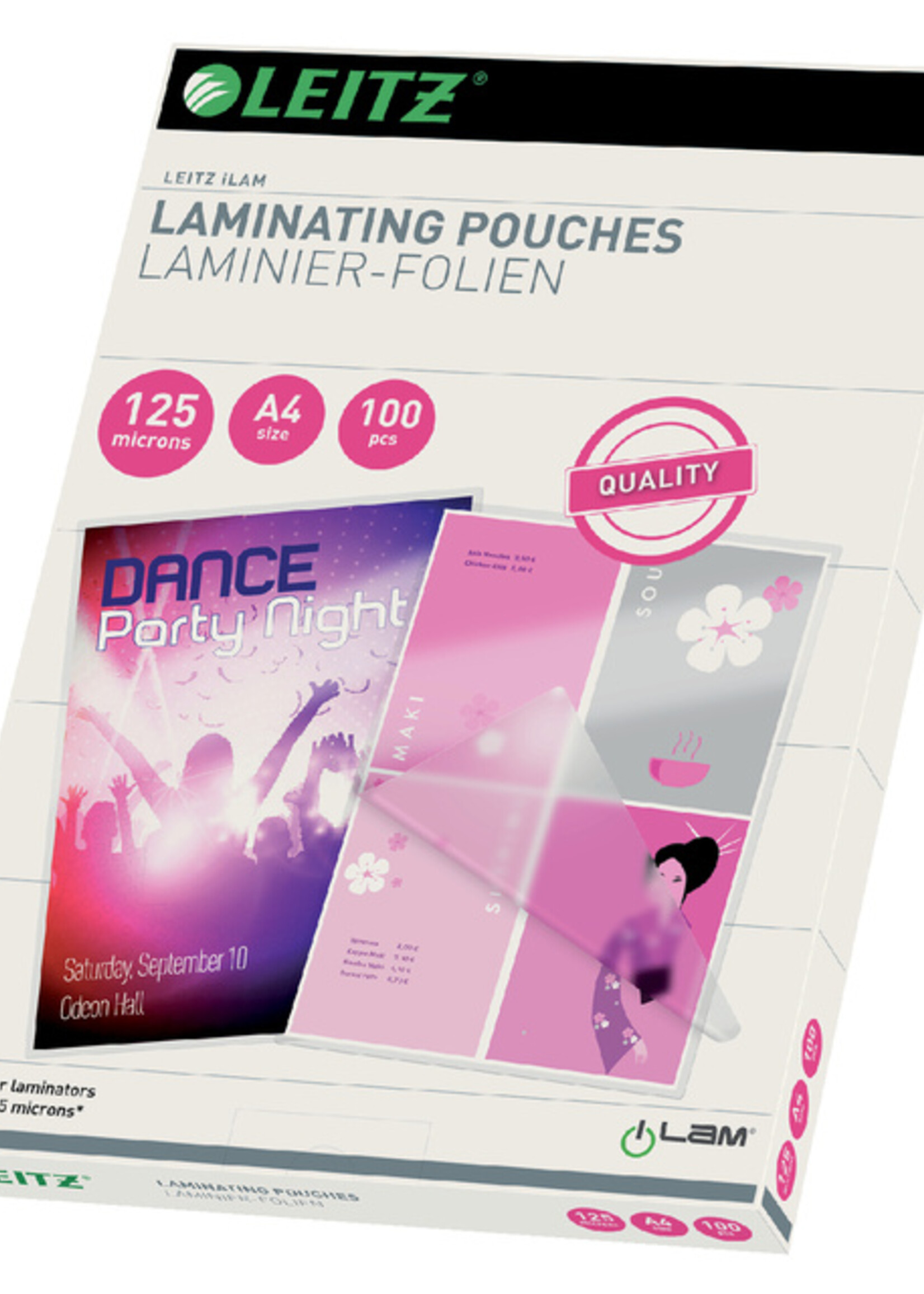 Leitz Pochette de plastification Leitz A4 2x125micron 100pcs