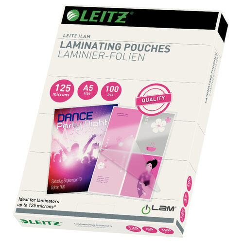 Leitz Pochette de plastification Leitz A5 2x125 micron EVA 100 pièces