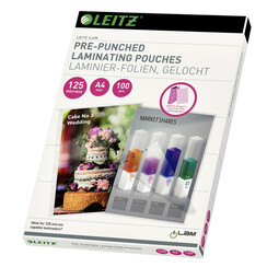 Pochette de plastification Leitz A4 bande perforée 2x125 micron EVA 100 pièces