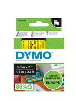 Dymo Labeltape Dymo 43618 D1 720790 6mmx7m zwart op geel