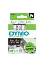Dymo Labeltape Dymo 40910 D1 720670 9mmx7m zwart op transparant