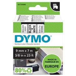 Ruban de lettrage Dymo 40913 D1 720680 9mmx7m noir sur blanc