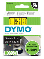 Dymo Ruban Dymo 40918 D1 720730 9mmx7m noir sur jaune