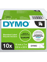 Dymo Ruban de lettrage Dymo 45013 D1 12mmx7m noir sur blanc 10 rouleaux