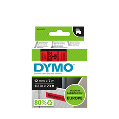 Labeltape Dymo 45017 D1 720570 12mmx7m zwart op rood