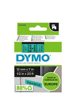 Dymo Labeltape Dymo 45019 D1 720590 12mmx7m zwart op groen