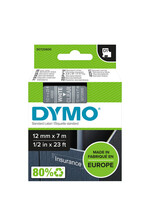 Dymo Labeltape Dymo 45020 D1 720600 12mmx7m wit op transparant